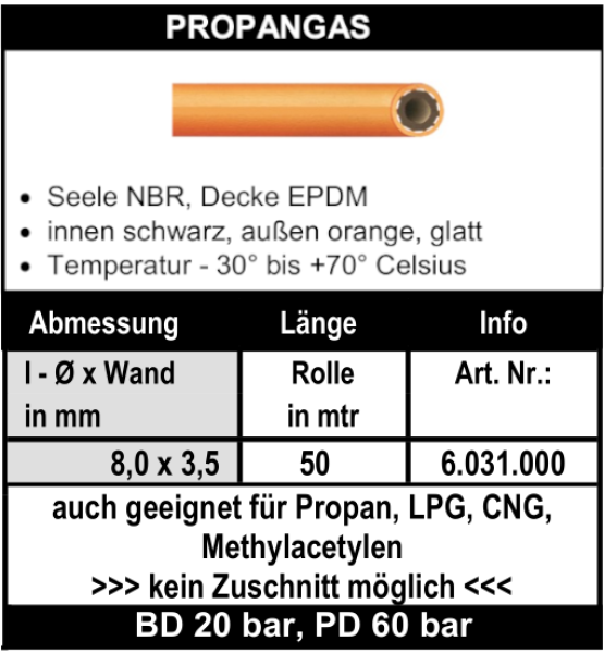 Propangas - Schlauch