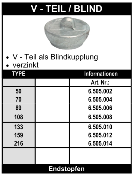 Perrot V-Teil / Blindkupplung