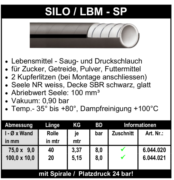 Silo / LBM-SP - Schlauch