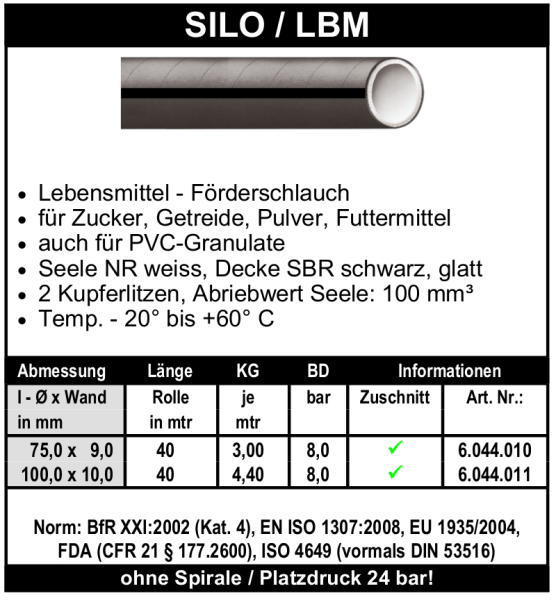 Silo / LBM - Schlauch
