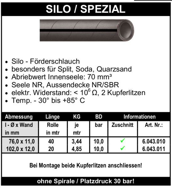 Silo / Spezial - Schlauch