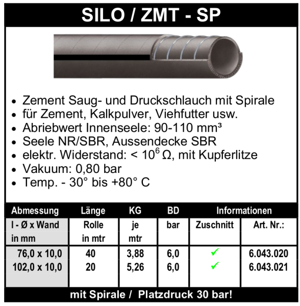 Silo / ZMT-SP - Schlauch