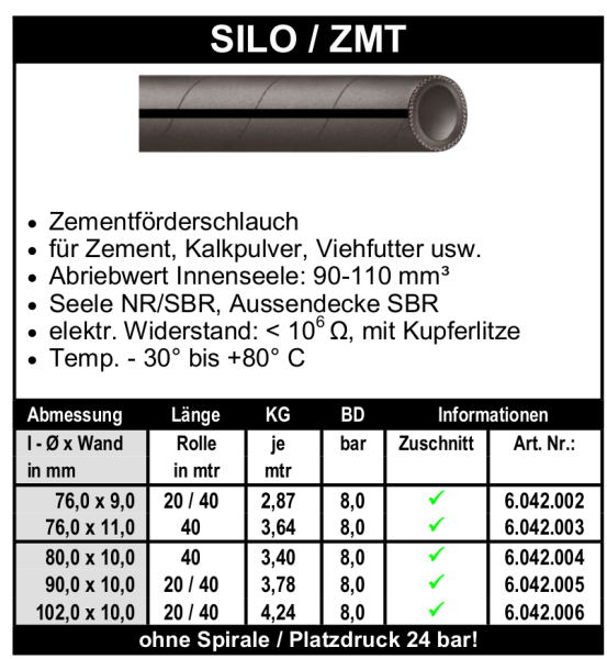Silo / ZMT - Schlauch