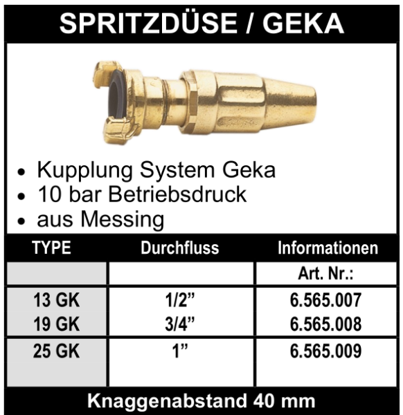 Spritzdüse mit Geka-Kupplung