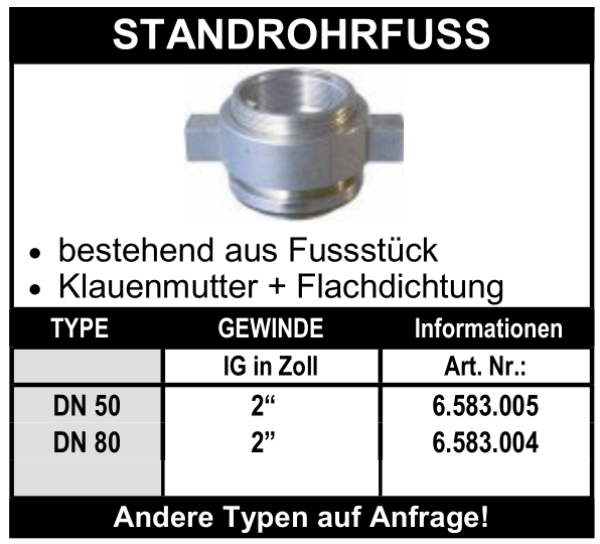 Standrohrfuss