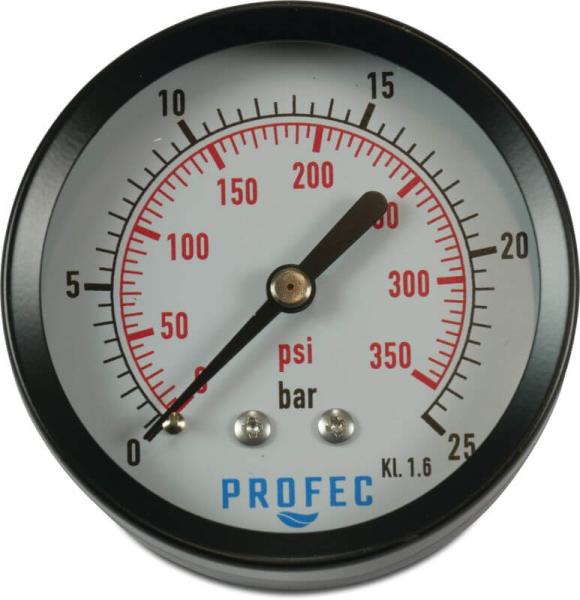 Manometer Ø 63 mm - 1/4" - Stahl - Hinten