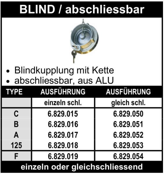 Storz Blindkupplung - abschliessbar