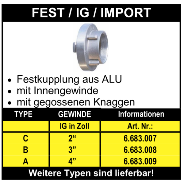 Storz Kupplung mit Innengewinde - Import