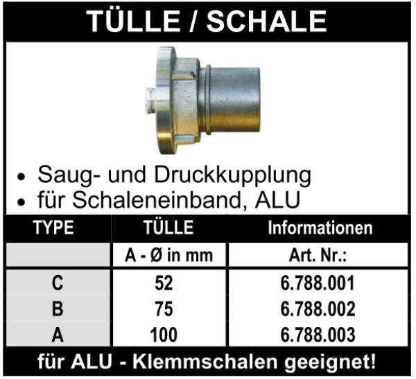 Storz Kupplung mit Tülle - für Schaleneinband