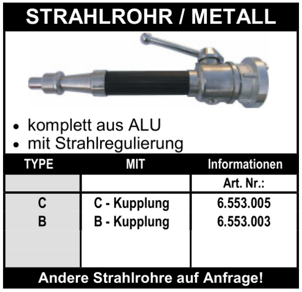 Strahlrohr / Metall - DIN 14365