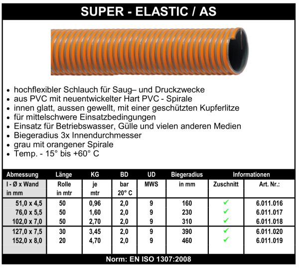 Super-Elastic / AS - Schlauch