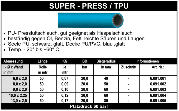 Super - Press / TPU - Schlauch