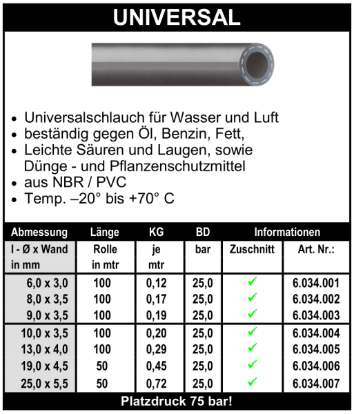 Universal - Schlauch