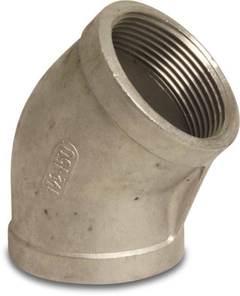 Winkel 45° (Innengewinde x Innengewinde) aus Edelstahl