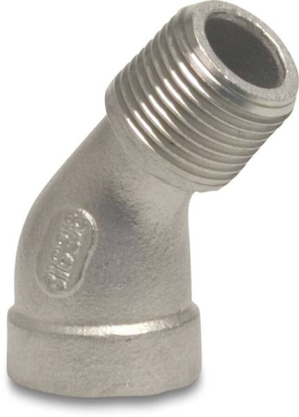 Winkel 45° (Innengewinde x Aussengewinde) aus Edelstahl